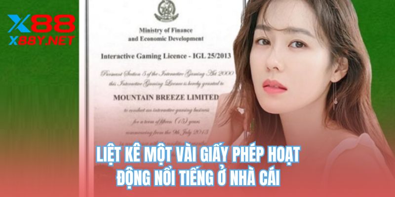 Liệt kê một vài giấy phép hoạt động nổi tiếng ở nhà cái